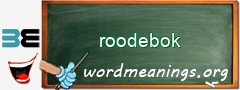 WordMeaning blackboard for roodebok